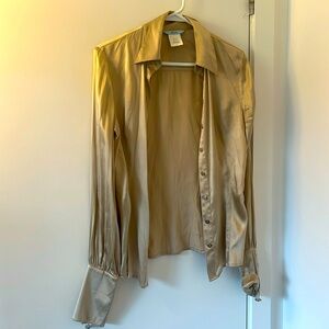 Marciano Silk Blouse (chemise) gold colour- Chic- conditon just like new…